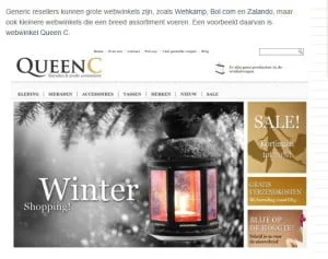 Screenshot van de vermelding van QueenC in artikel MamaMarketing over shopping2020