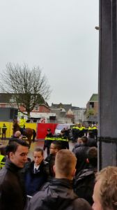 Rellen tijdens intocht Sinterklaas in Gouda