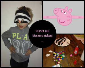 Peppa, Big, maskers, zelf maken, kn utselen, kinderen, mamablogger, Action, Marisca, kenter