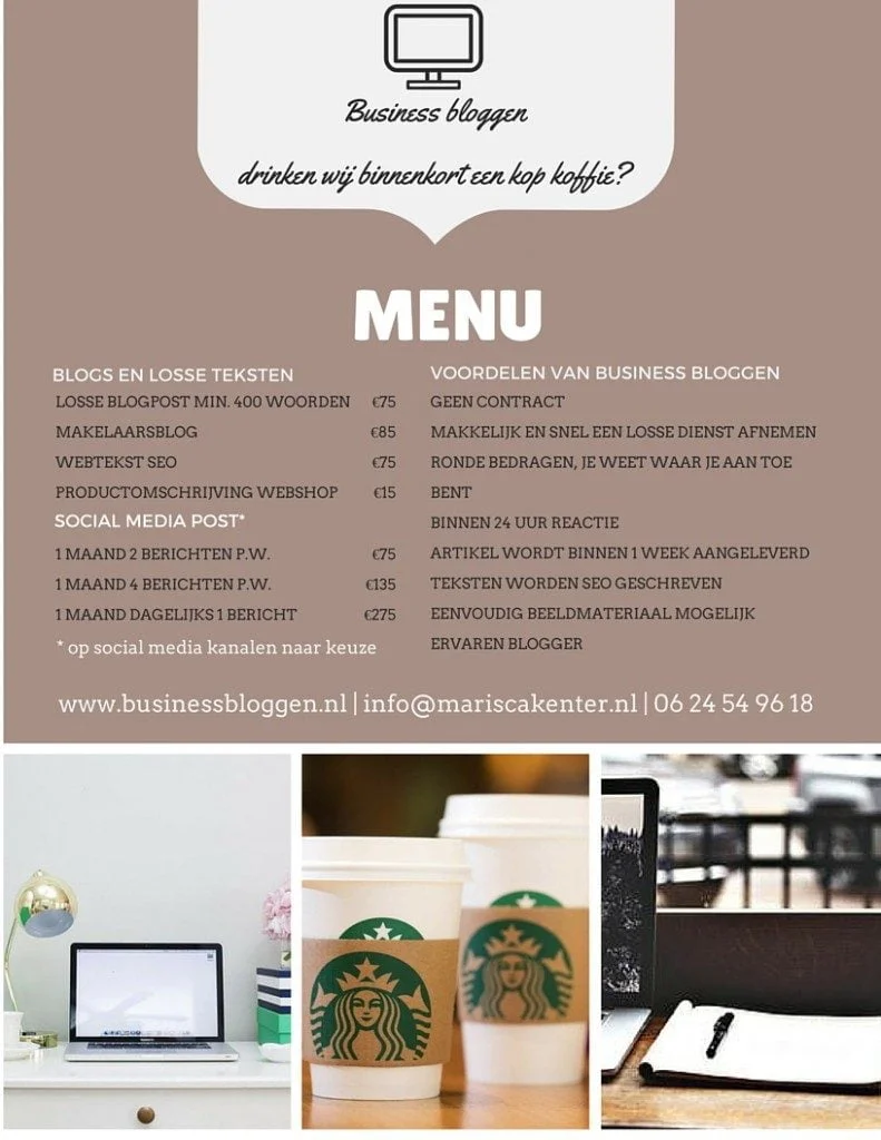 Business bloggen_menukaart_mamablogger_freelance_tekstschrijver_marisca_kenter_